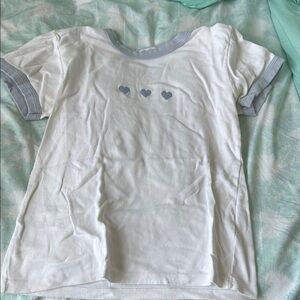 Brandy Melville White and Gray Short Sleeve Tee